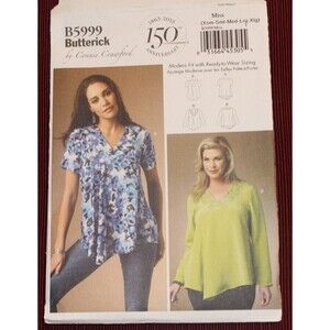 Misses Women Shirt Top Pullover Sewing Pattern Butterick B5999, XS to XL